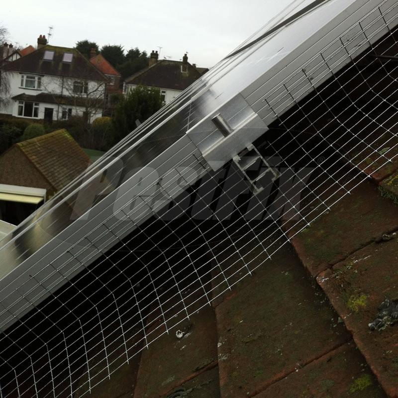 solar panel bird mesh cut out around obstacle - Owl Pest Control Products Ireland