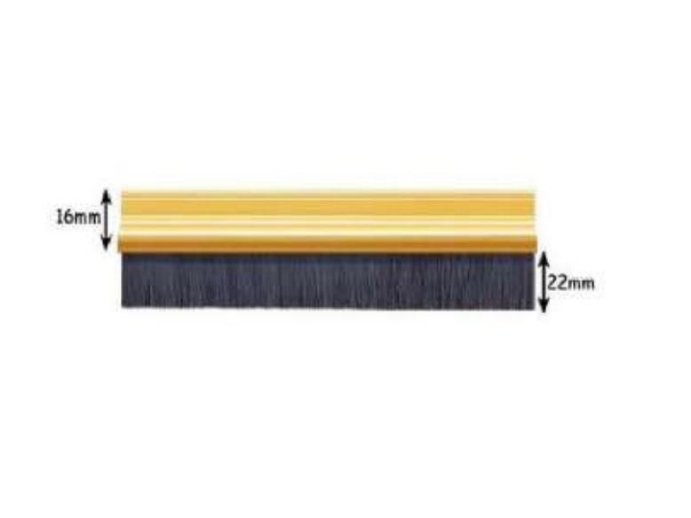 Flat door brush strip aluminium