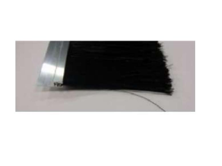 Flat door brush strip aluminium
