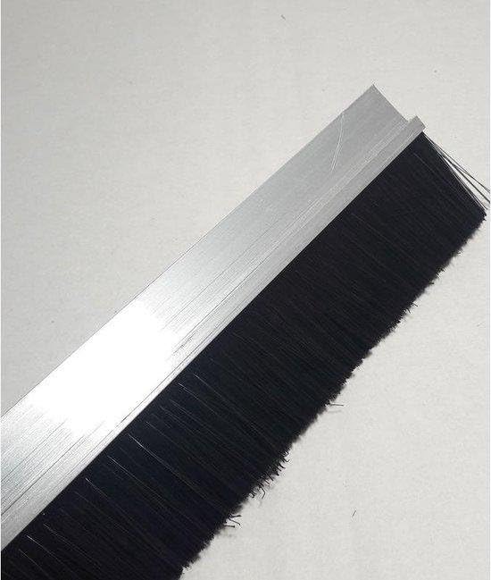 Flat door brush strip aluminium
