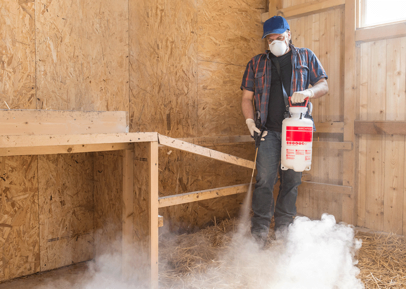 DR5 duster in use - Owl Pest Control Products Ireland