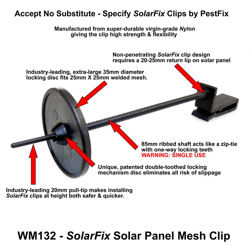 solar mesh clips features - Owl Pest Control Products Ireland