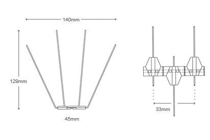 Bird spikes p20 Diagram - Owl Pest Control Dublin