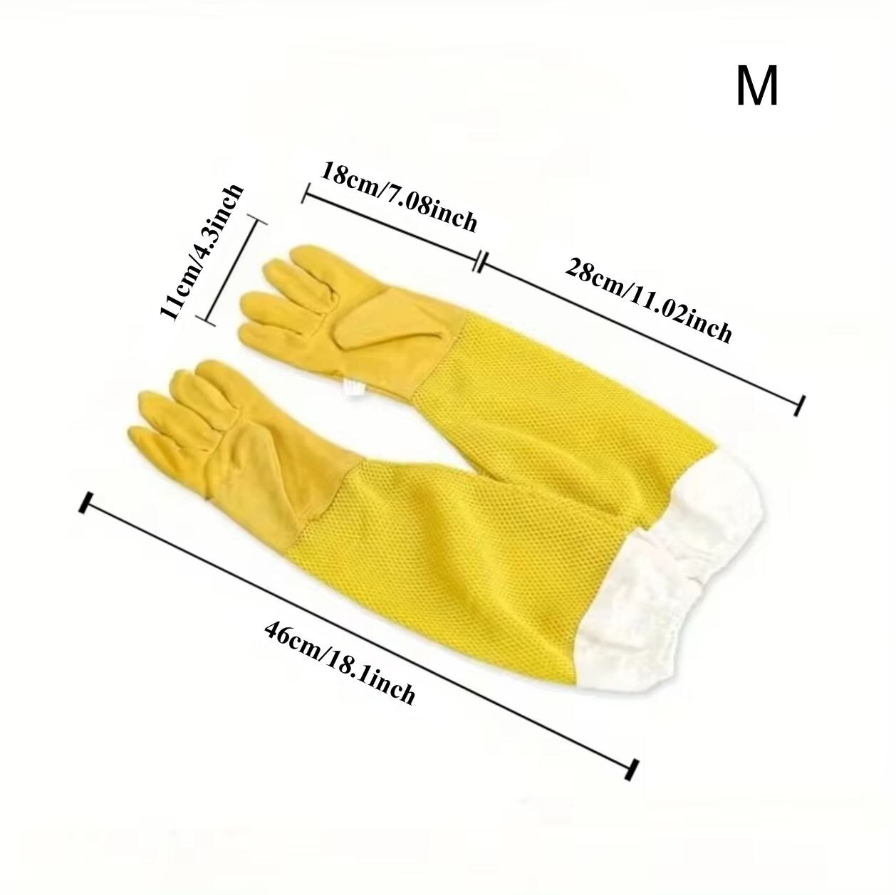 Leather Beekeeper Gloves Ventilated - M